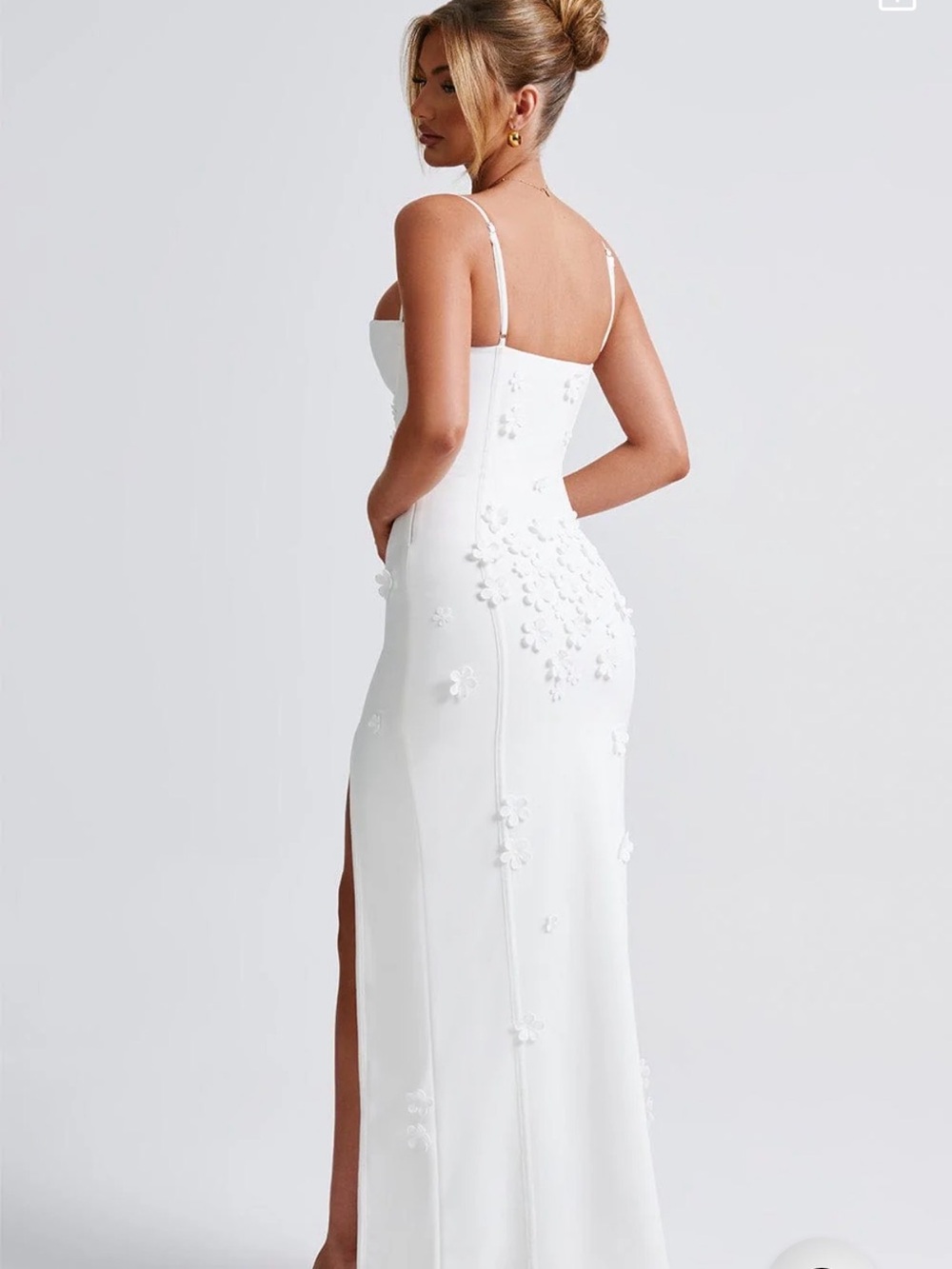 BABYBOO White Strapless Floral Appliqué Gown - Picture 2 of 7